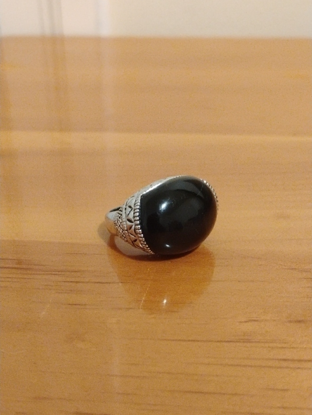 Sterling Silver Men's Black Onyx Signet Ring